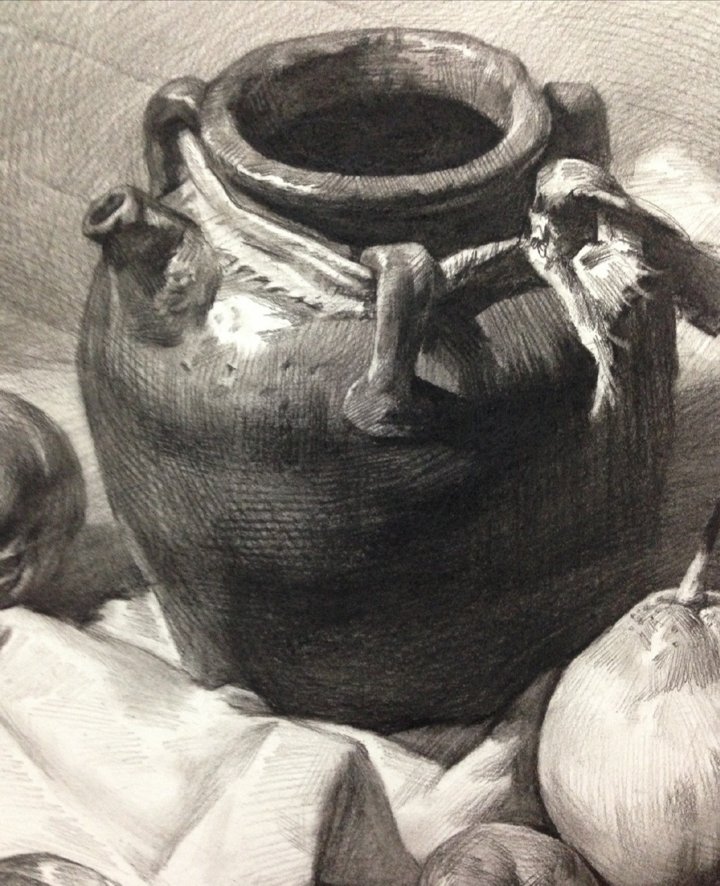 静物素描陶罐的作画步骤详解